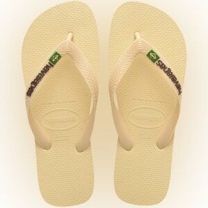 Women's Brazil Logo Flip Flops, women’s size 37/38, NWT